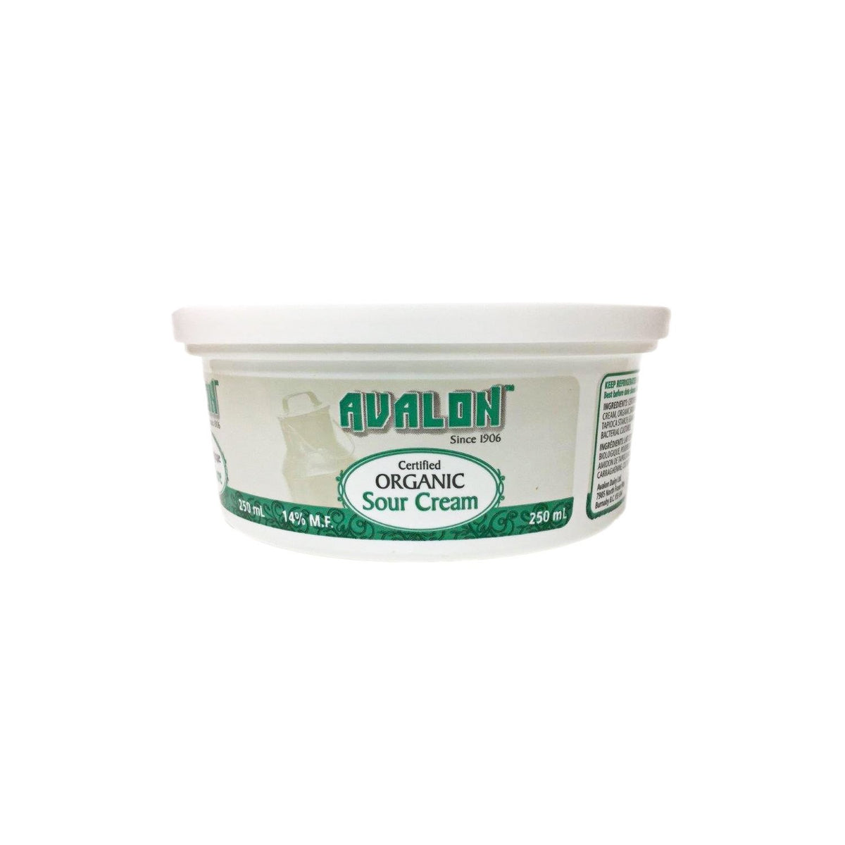 Avalon Organic Sour Cream 14% 250 mL