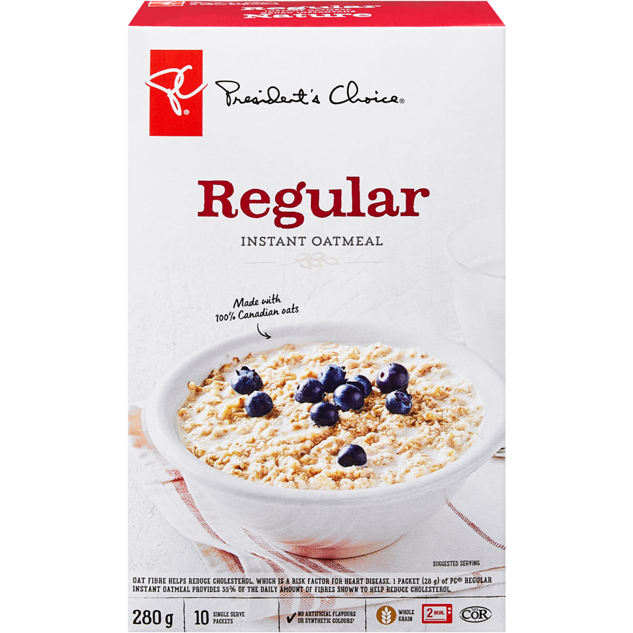 President's Choice Regular Instant Oatmeal 10 x 28 g