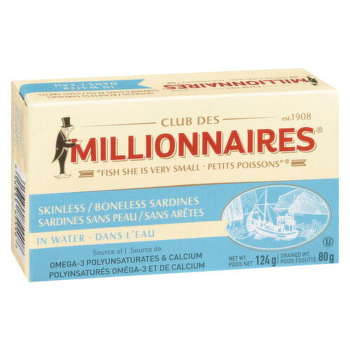 Club Des Millionnaires Skinless Boneless Sardines in Water 124 g
