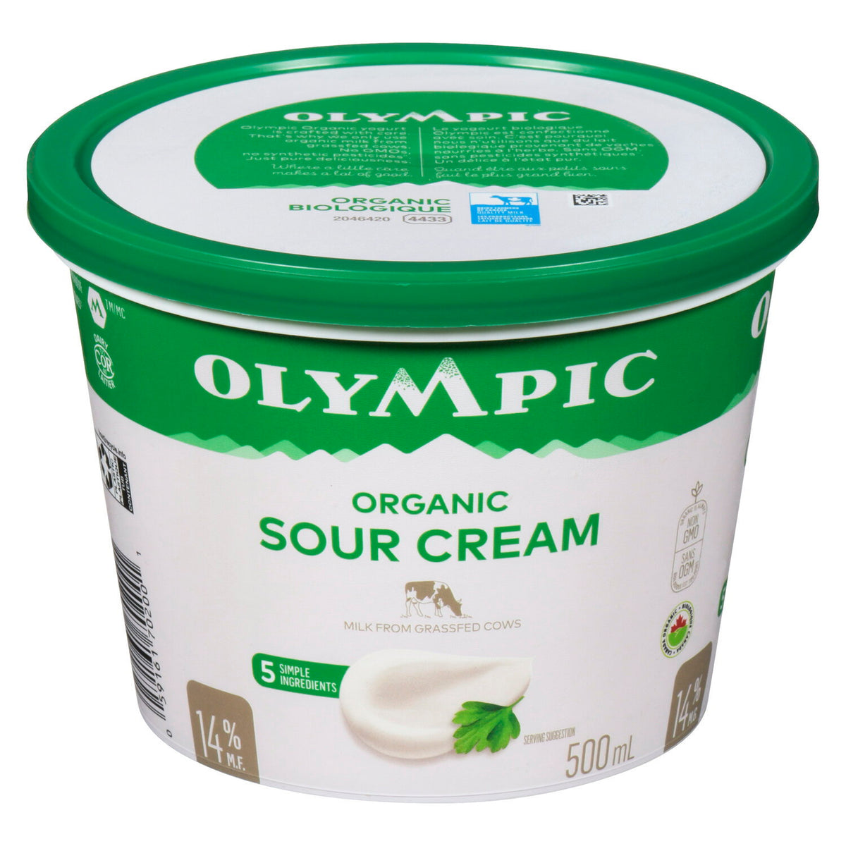 Olympic Organic Sour Cream 14% 500 mL