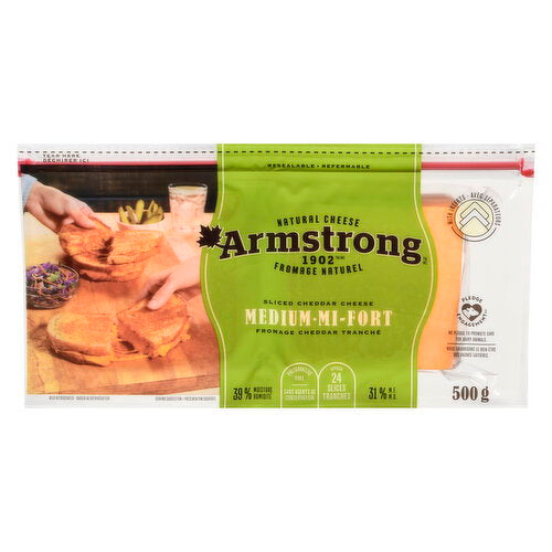 Armstrong Medium Cheddar Cheese Slices 24 Pack
