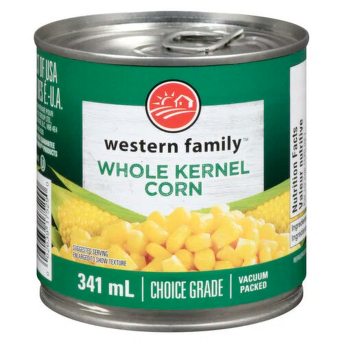 Western Family Whole Kernel Corn — 341 mL