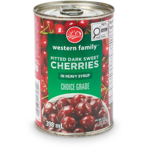 Western Family Pitted Dark Sweet Cherries in Heavy Syrup 398 mL