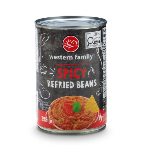 Western Family Spicy Refried Beans 398 mL