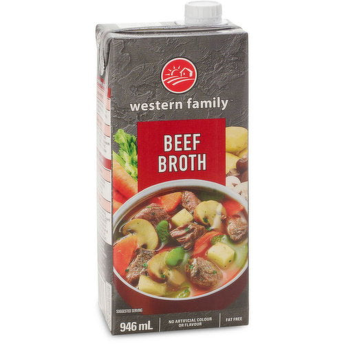 Western Family Beef Broth 946 mL