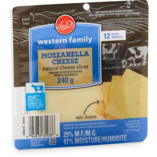 Western Family Mozzarella Cheese Slices 240 g