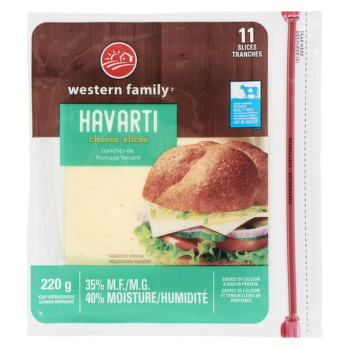 Western Family Havarti Cheese Slices