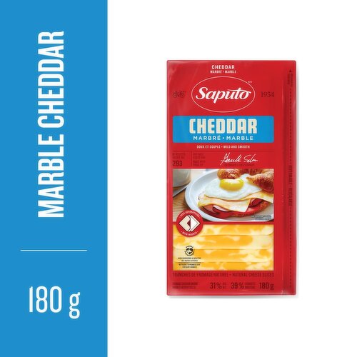 Saputo Marble Cheddar Cheese Slices 180 g