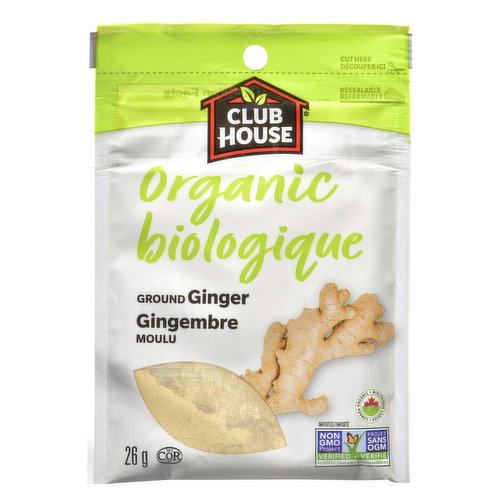 Club House Organic Ground Ginger 26 g