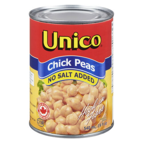 Unico Chick Peas No Salt Added 540 mL