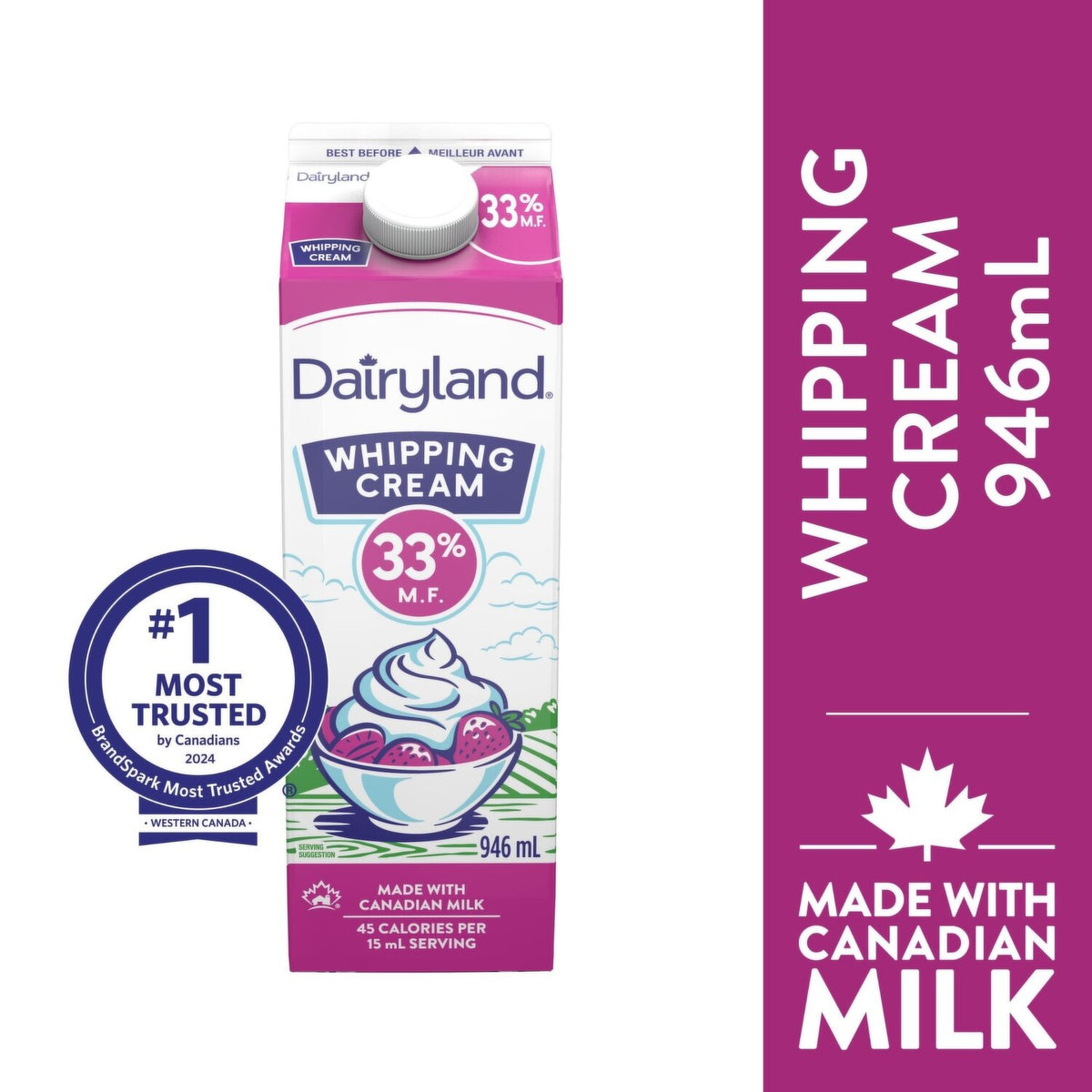 Dairyland Whipping Cream 33% 946 mL