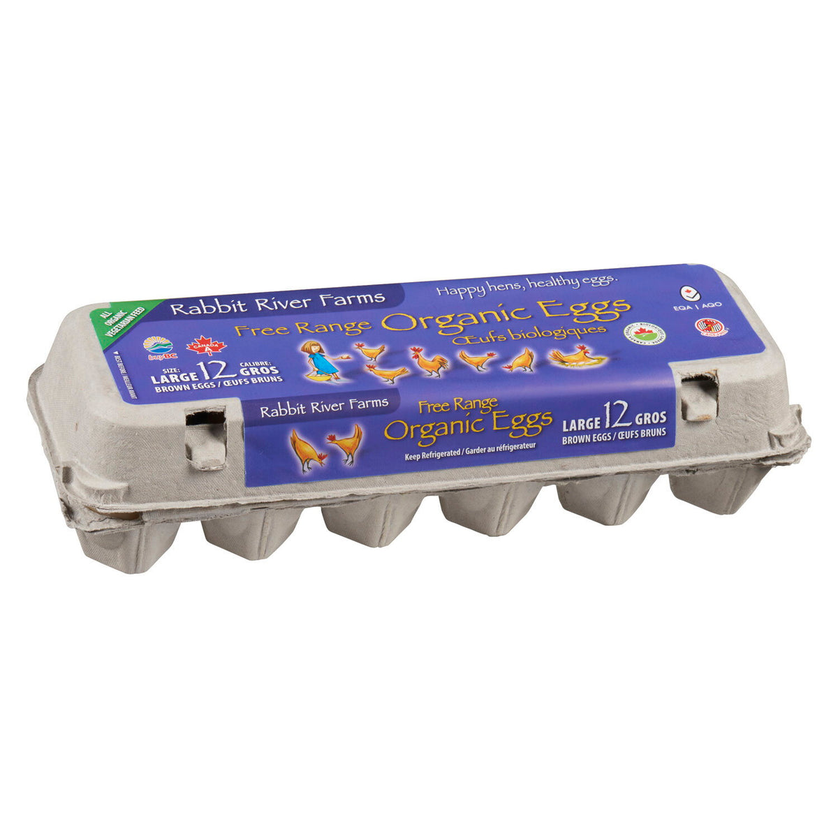 Rabbit River Farms Organic Free-Range Large Brown Eggs 12-Pack