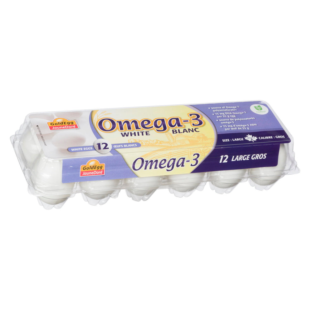 Gold Egg Omega-3 Large White Eggs 12-Pack