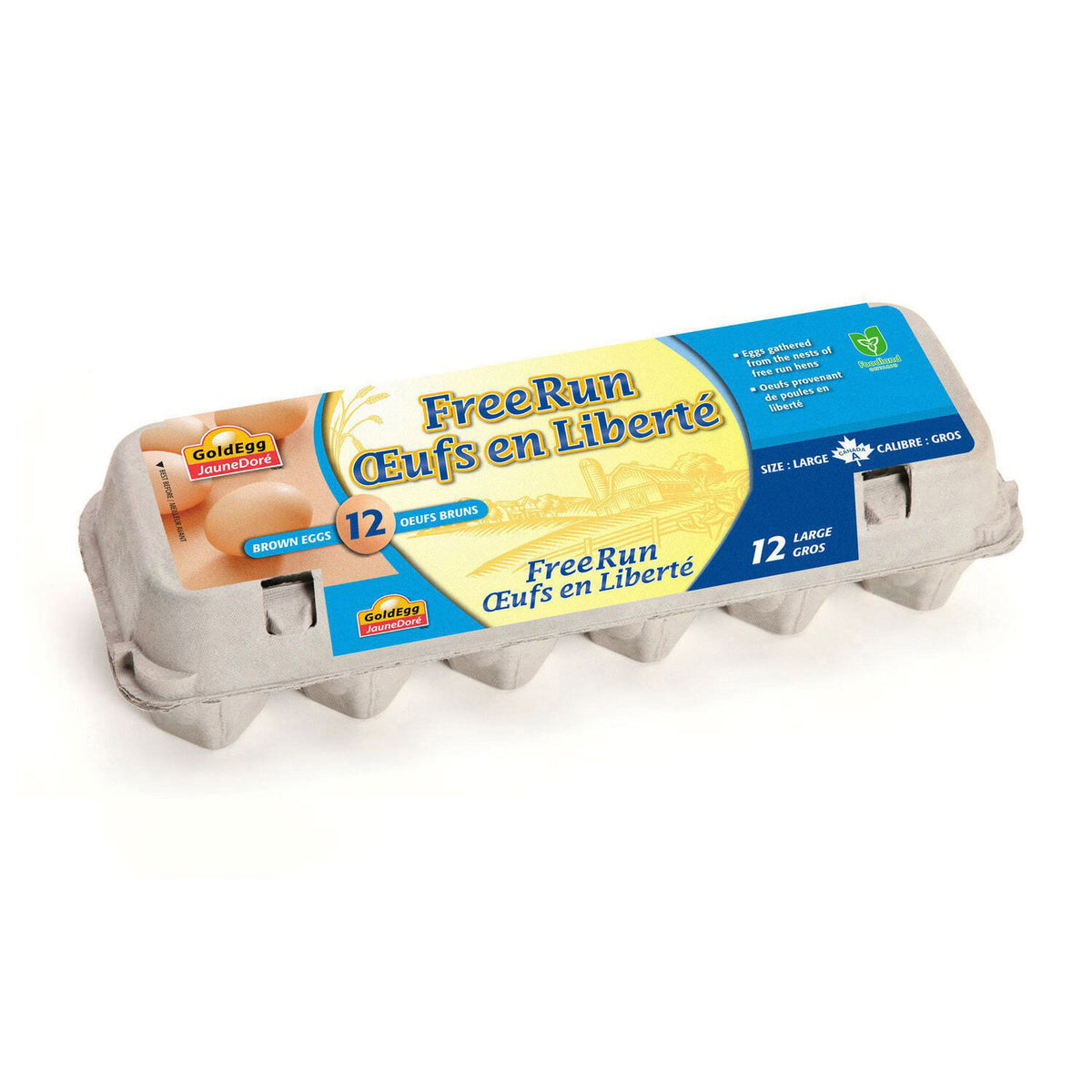 Gold Egg Free-Run Large Brown Eggs 12-Pack
