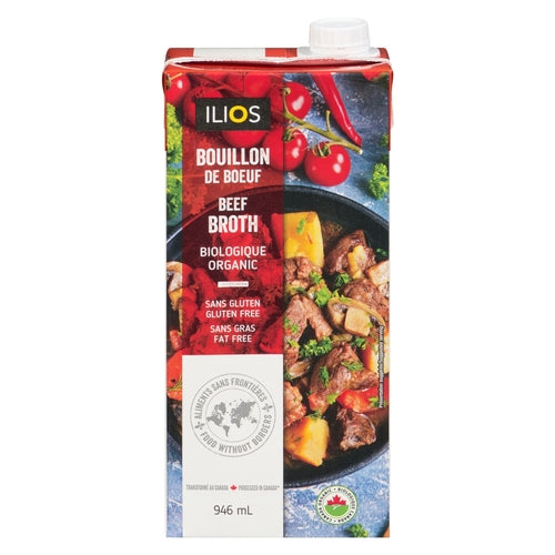 Ilios Organic Beef Broth 946 mL