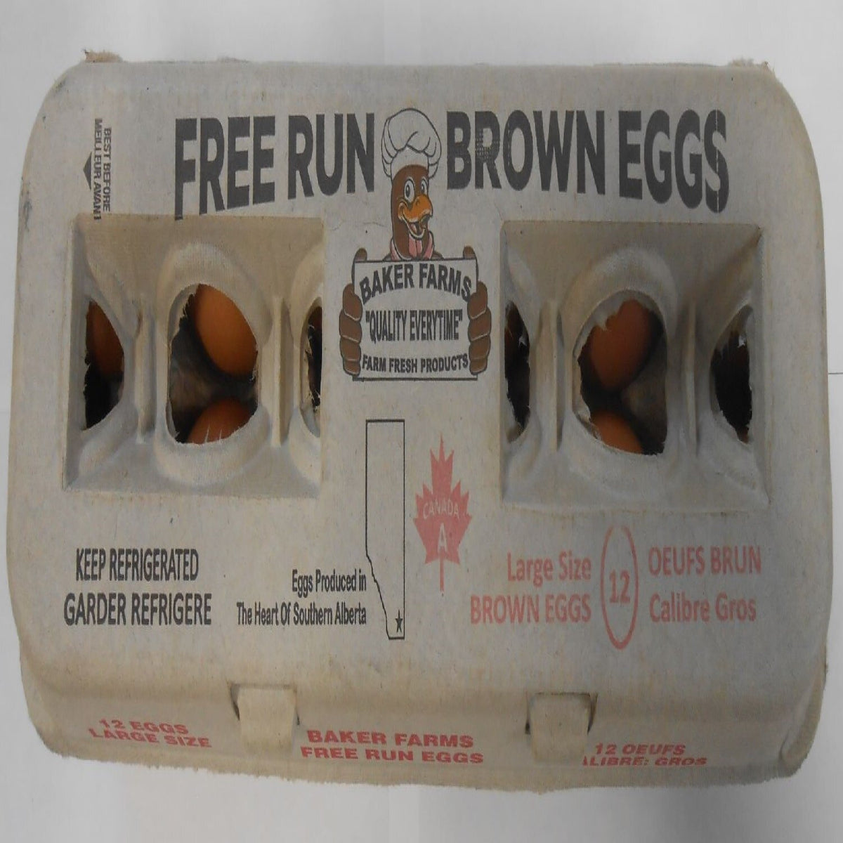Baker Farms Free-Run Large Brown Eggs 12-Pack