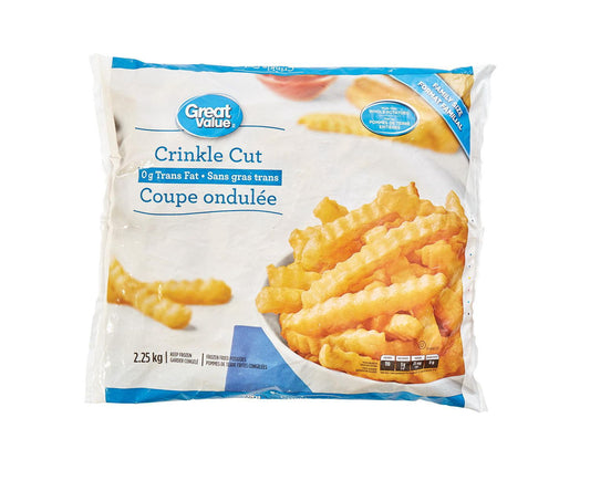 Great Value Crinkle Cut Frozen Fried Potatoes 2 kg