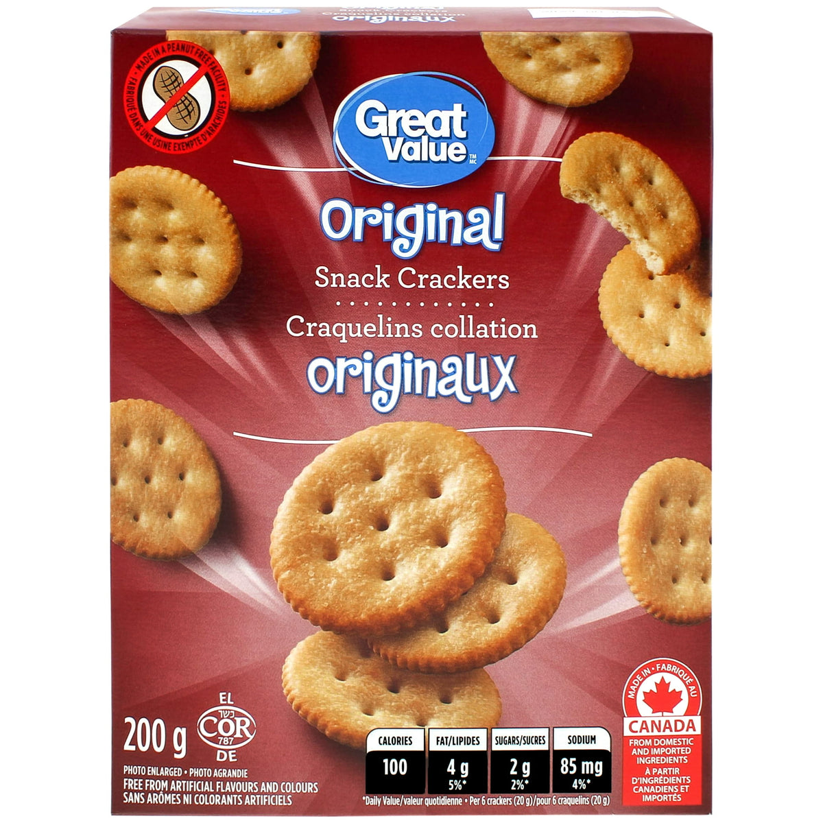 Great Value Original Snack Crackers 180 g