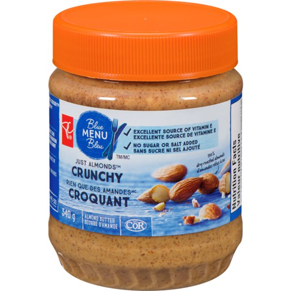 President’s Choice Blue Menu Just Almonds Crunchy Almond Butter 340 g