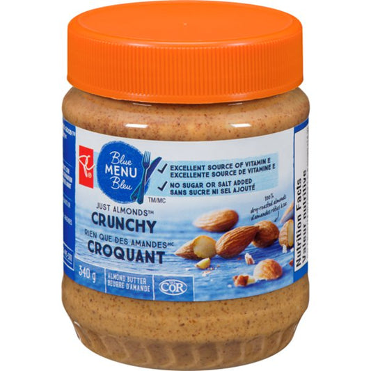President’s Choice Blue Menu Just Almonds Crunchy Almond Butter 340 g